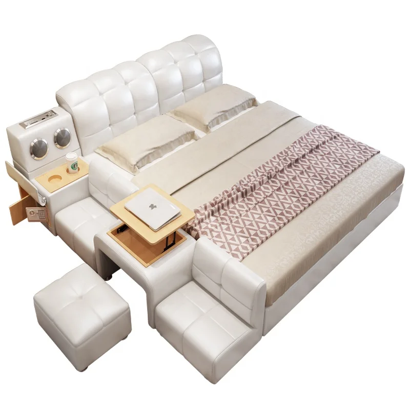 2020 Bed Room Furnitures Hot Sale Simple Design Adult Smart Wood Frame Leather Modern Luxury king Double Bed with Storage
2020 Bed Room Furnitures Hot Sale Simple Design Adult Smart Wood Frame Leather Modern Luxury king Double Bed with Storage