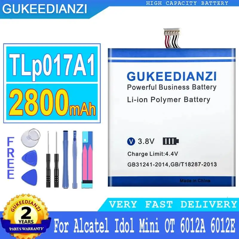 Mobile Phone Battery TLp017A1 TLp017A2 2800mAh For Alcatel One Touch Idol Mini OT-6012A OT-6012E OT-6012W OT 6012A 6012E 6012W
Mobile Phone Battery TLp017A1 TLp017A2 2800mAh For Alcatel One Touch Idol Mini OT-6012A OT-6012E OT-6012W OT 6012A 6012E 6012W