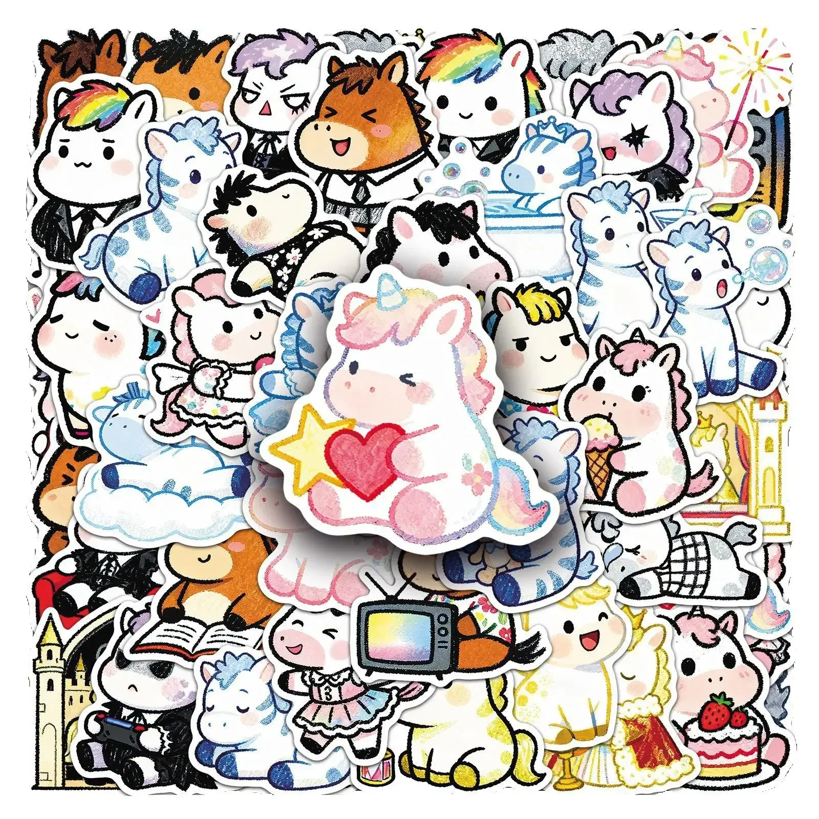 50Pcs Kawaii Horse Unicorn Stickers, Cute DIY Waterproof Decals for Phone Laptop Suitcase Motorcycle Decor
50Pcs Kawaii Horse Unicorn Stickers, Cute DIY Waterproof Decals for Phone Laptop Suitcase Motorcycle Decor