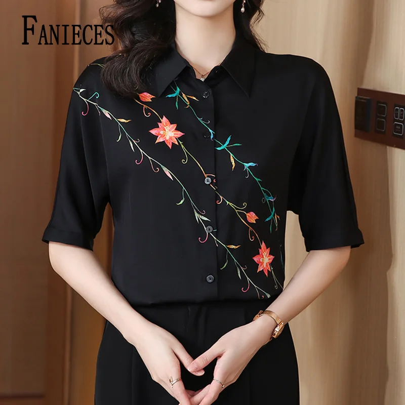 Повседневные женские блузки FANIECES S-4XL, женские черные рубашки с принтом, блузы, женские рубашки с коротким рукавом, повседневные топы на лето и осень
Повседневные женские блузки FANIECES S-4XL, женские черные рубашки с принтом, блузы, женские рубашки с коротким рукавом, повседневные топы на лето и осень