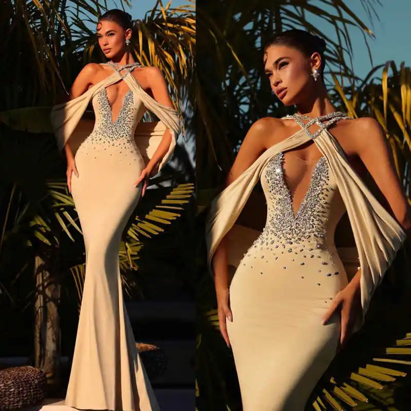 Luxury Evening Dress Crystal Floor Length Prom Dress Sleeveless Formal Occasion Plus Size Vestido De Noite Customized
Luxury Evening Dress Crystal Floor Length Prom Dress Sleeveless Formal Occasion Plus Size Vestido De Noite Customized