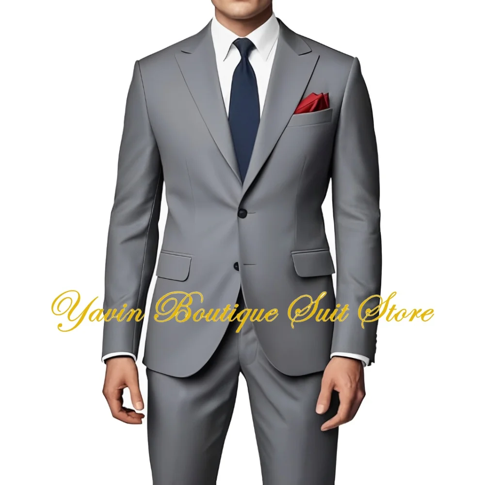 Formal Men's Suits 2 Piece Slim Fit Wedding Prom Tuxedo Peak Lapel Jacket and Pants Business Men's Suit Set
Formal Men's Suits 2 Piece Slim Fit Wedding Prom Tuxedo Peak Lapel Jacket and Pants Business Men's Suit Set