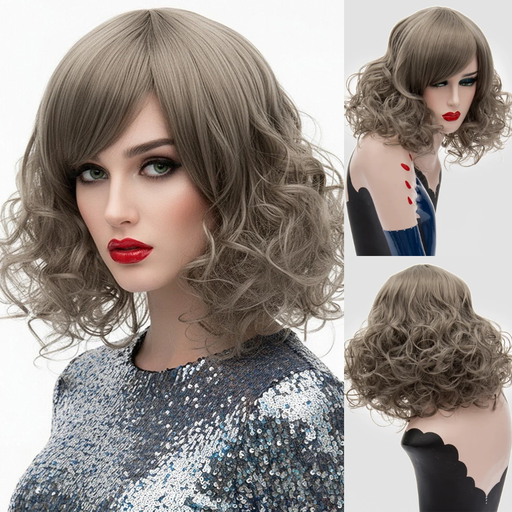 Heat Resistant Synthetic Short Wavy Gray Wig With Side Bang for Women’s Cosplay Halloween & Party
Heat Resistant Synthetic Short Wavy Gray Wig With Side Bang for Women’s Cosplay Halloween & Party