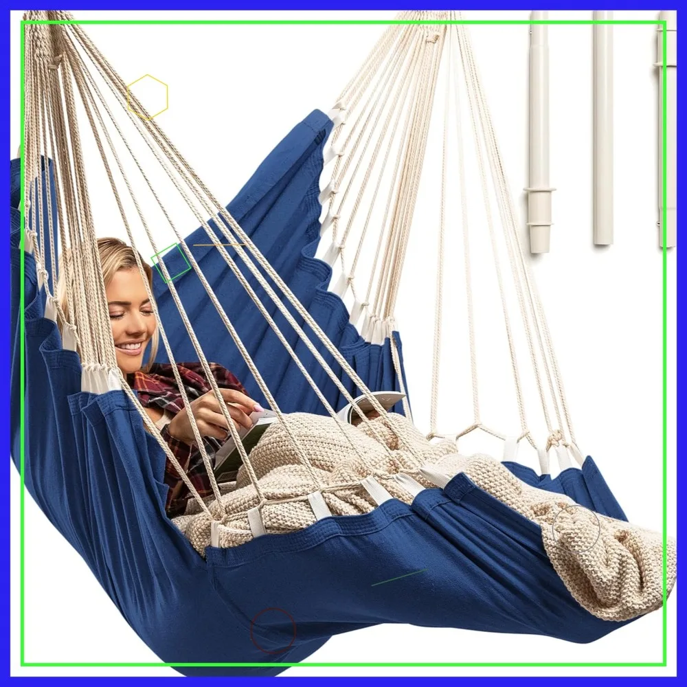 Hanging Hammock Chair Swing for Indoor & Outdoor – Quick Setup with Hardware Kit, Holds 440 Lbs
Hanging Hammock Chair Swing for Indoor & Outdoor – Quick Setup with Hardware Kit, Holds 440 Lbs