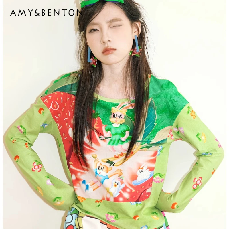 Japanese Cute Colorful Fruit Long-sleeved Original Sweet Green Animal Print Slim Thin Versatile Bottoming Shirt T-shirt Ladies
Japanese Cute Colorful Fruit Long-sleeved Original Sweet Green Animal Print Slim Thin Versatile Bottoming Shirt T-shirt Ladies