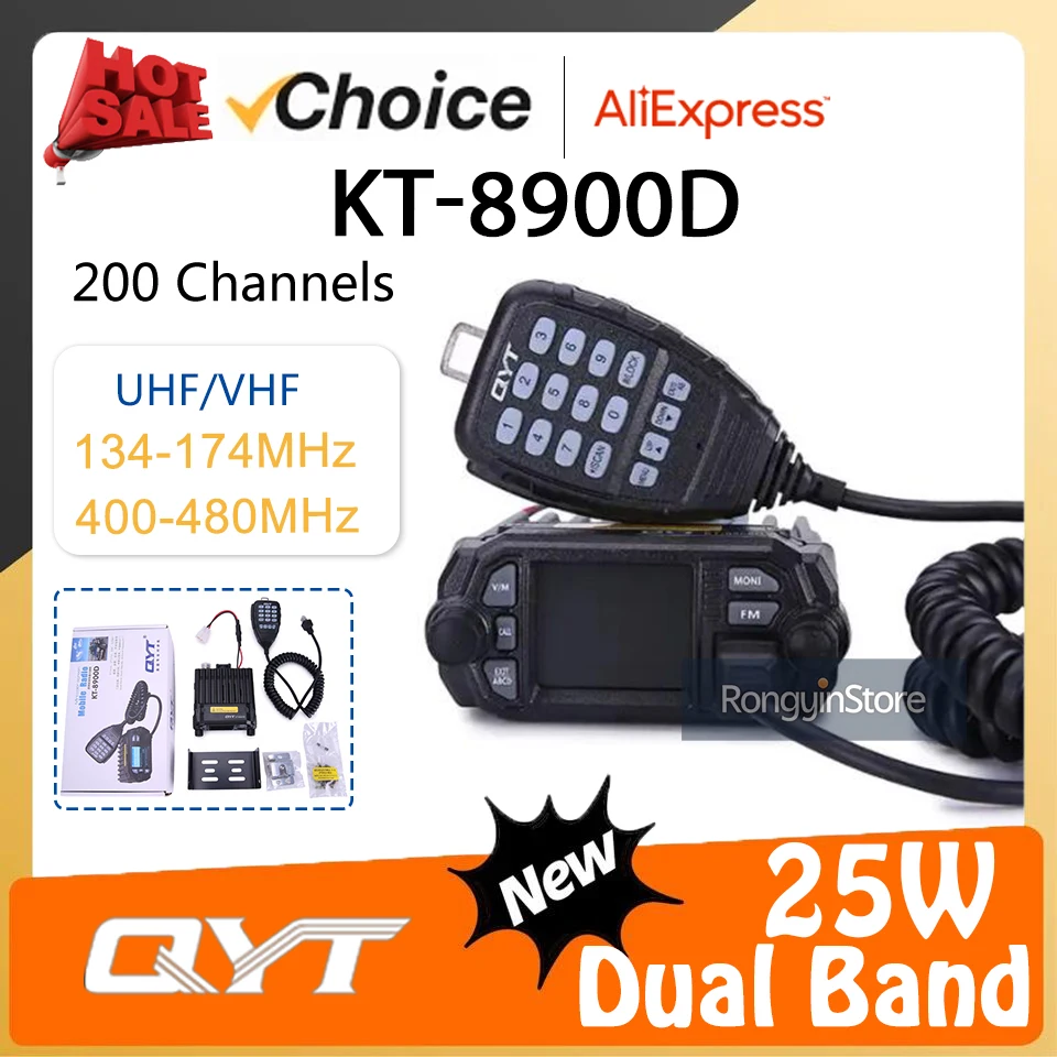 QYT KT-8900D Двухдиапазонный мини-автомобильный радиоприемопередатчик VHF UHF Компактный дизайн 25 Вт 136-174/400-480 МГц 200 каналов Mini Amateur
QYT KT-8900D Двухдиапазонный мини-автомобильный радиоприемопередатчик VHF UHF Компактный дизайн 25 Вт 136-174/400-480 МГц 200 каналов Mini Amateur