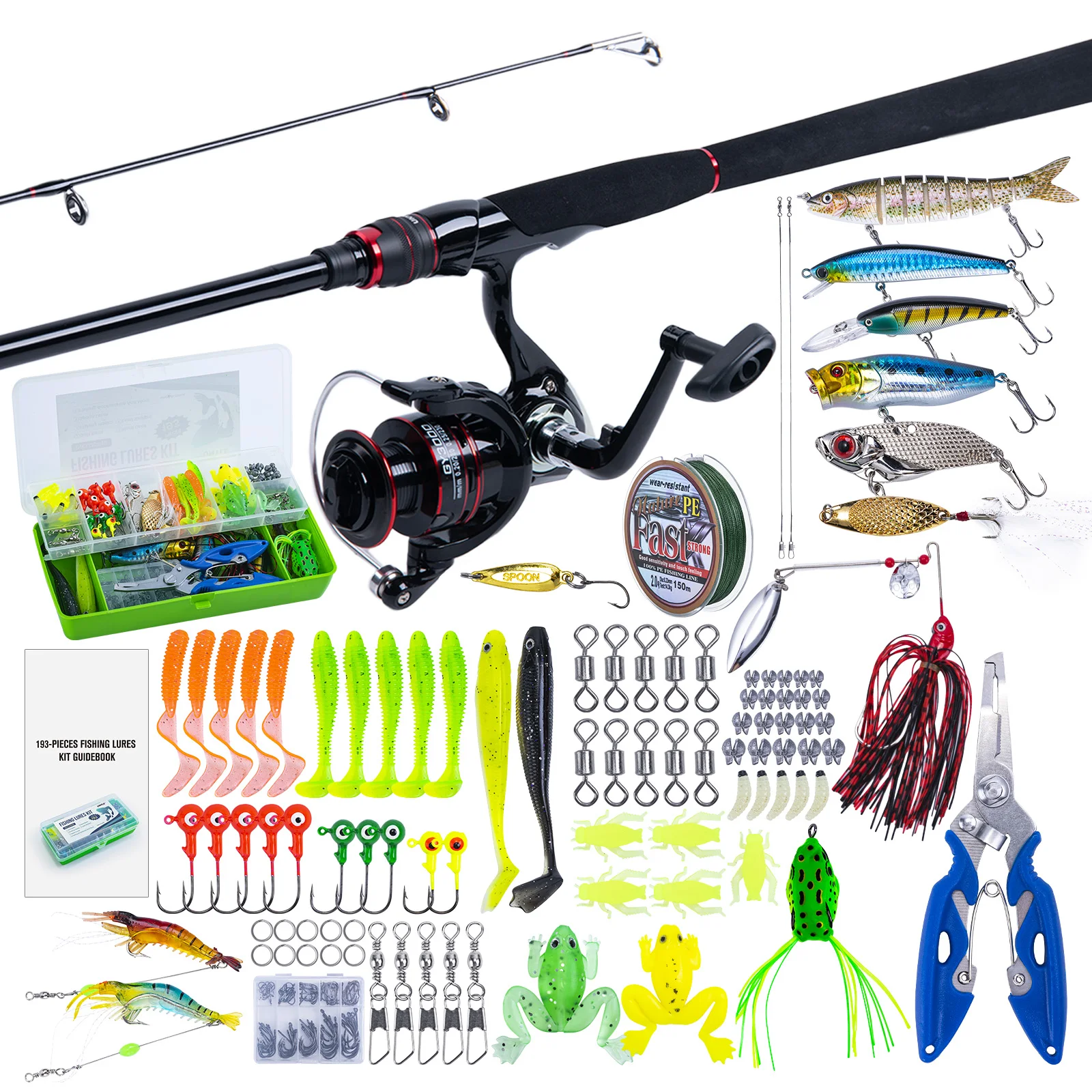 Goture Fishing Rod Kit 1.98M Spinning Fishing Rods/Reel Lure Set Fishing Gear Bait Accessories Beginner with 193pcs Lure Tackle
Goture Fishing Rod Kit 1.98M Spinning Fishing Rods/Reel Lure Set Fishing Gear Bait Accessories Beginner with 193pcs Lure Tackle