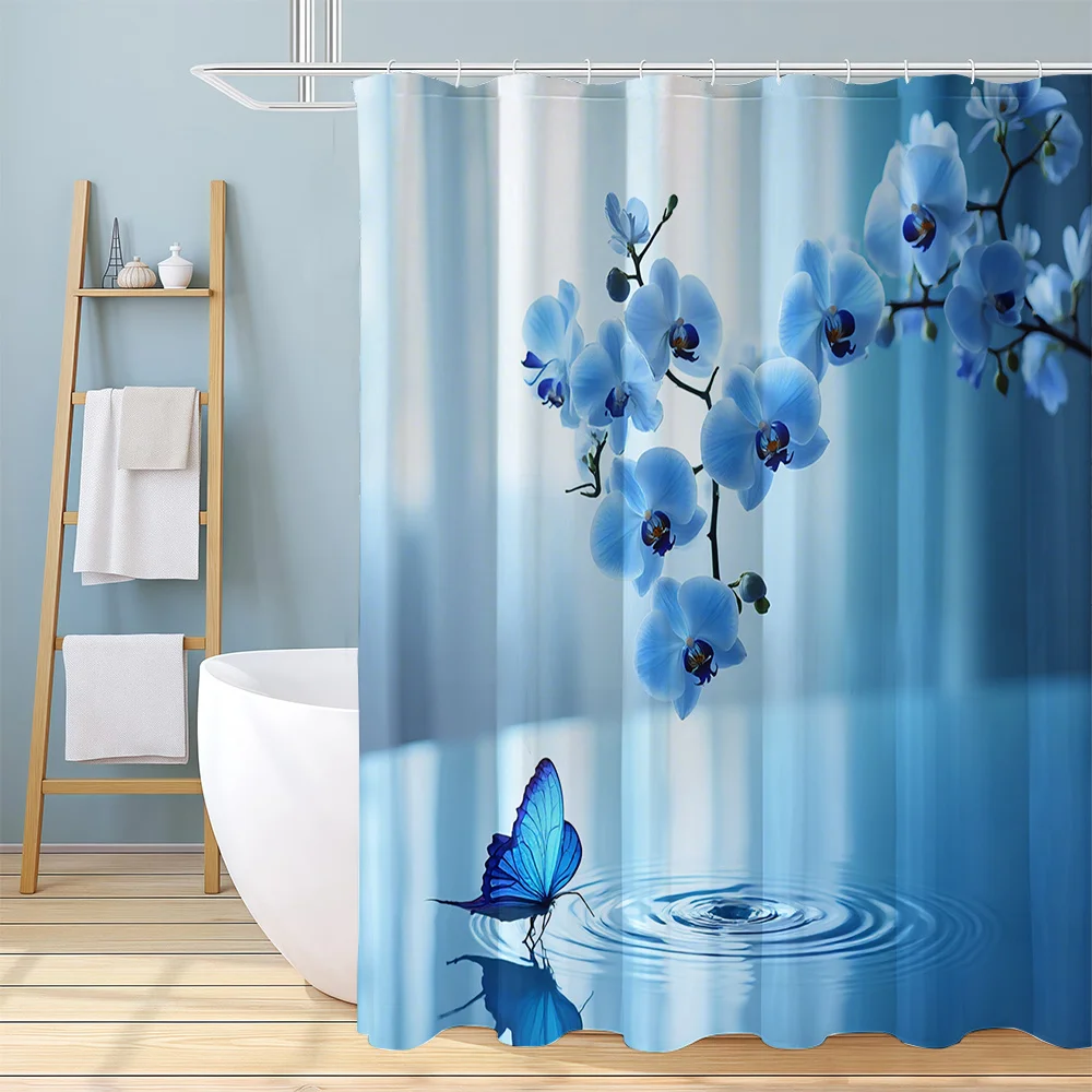 Blue Orchid Butterfly Shower Curtain Polyester Waterproof Bathroom Decor Floral Water Print Spa Liner Modern Tropical Home Accen
Blue Orchid Butterfly Shower Curtain Polyester Waterproof Bathroom Decor Floral Water Print Spa Liner Modern Tropical Home Accen