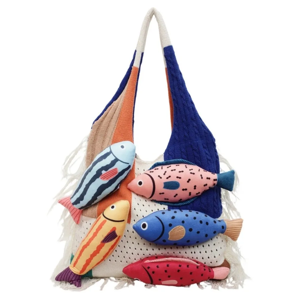 Летняя хлопковая вязаная сумка через плечо, большая вместительная модная ажурная плетеная сумка с простыми кисточками в виде рыбок, пляжная сумка, сумка для покупок
Летняя хлопковая вязаная сумка через плечо, большая вместительная модная ажурная плетеная сумка с простыми кисточками в виде рыбок, пляжная сумка, сумка для покупок
