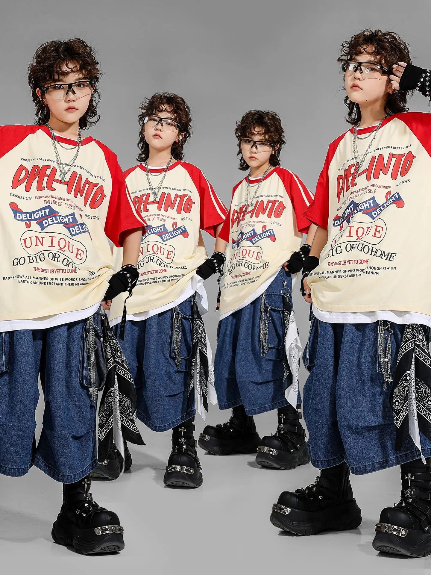 2025 New Boys Dance Clothes Jazz Dance Costumes Hip-hop Street Dance Short Sleeve Top Jeans Stage Outfit Catwalk Wear DQL10968
2025 New Boys Dance Clothes Jazz Dance Costumes Hip-hop Street Dance Short Sleeve Top Jeans Stage Outfit Catwalk Wear DQL10968