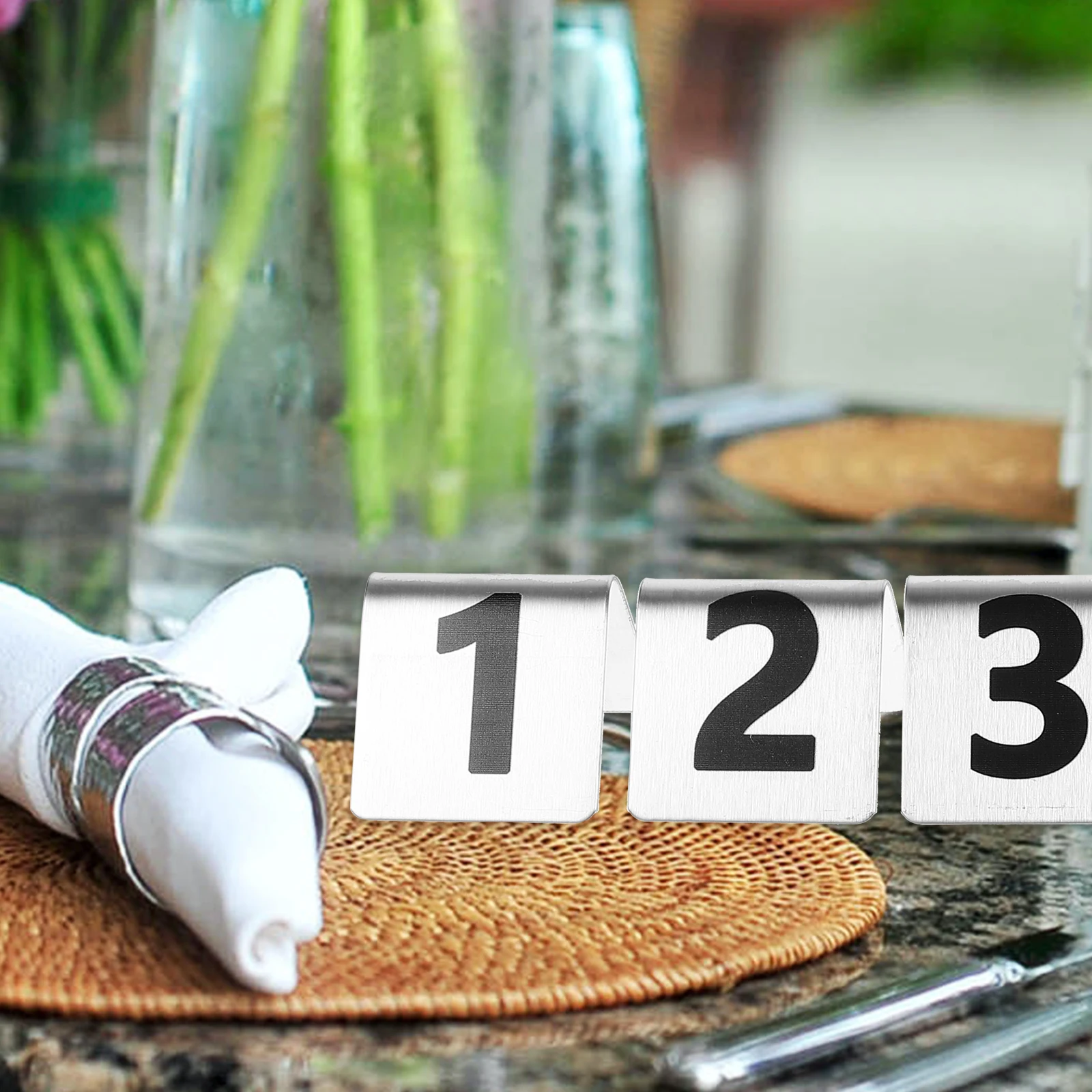 6pcs Stainless Numbers Dual Sided Wedding Banquet Banquets Signs Christmas Place Card Holder Signs Number Plates 
6pcs Stainless Numbers Dual Sided Wedding Banquet Banquets Signs Christmas Place Card Holder Signs Number Plates