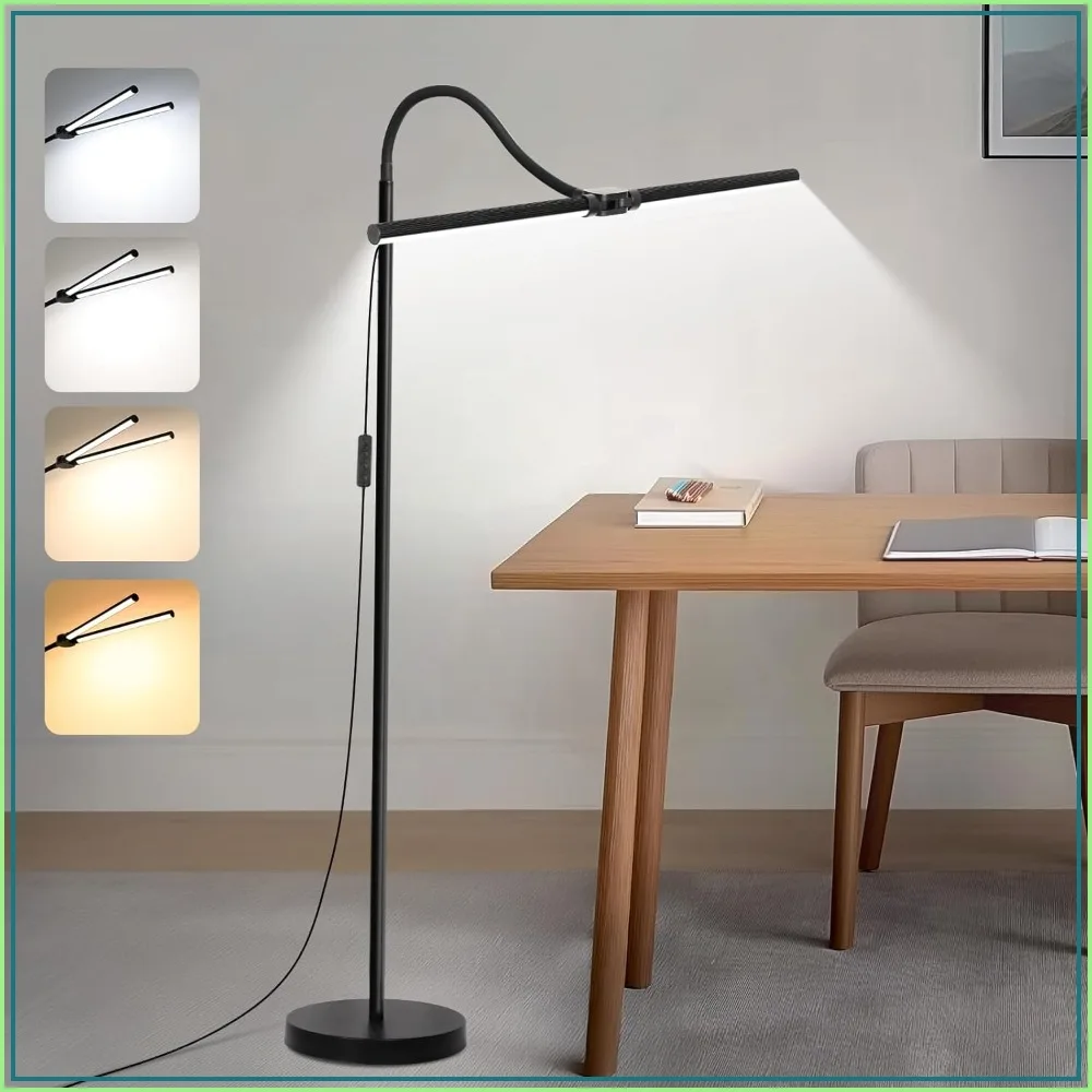 LED Floor Lamp, 18W 2000LM Bright Reading Floor Lamp with Double Head, Adjustable Gooseneck, Dimmable Standing Light for Living Room
LED Floor Lamp, 18W 2000LM Bright Reading Floor Lamp with Double Head, Adjustable Gooseneck, Dimmable Standing Light for Living Room