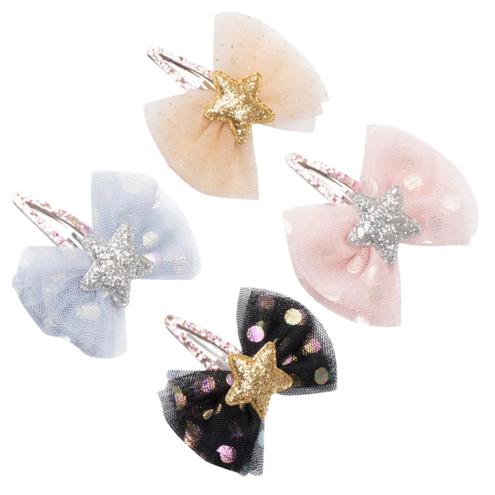4Pcs Kids Bow Knot Hairpins Polka Dot Stars Hair Clips Shiny Colors Party Hair Accessories Smooth Skin Friendly Children
4Pcs Kids Bow Knot Hairpins Polka Dot Stars Hair Clips Shiny Colors Party Hair Accessories Smooth Skin Friendly Children