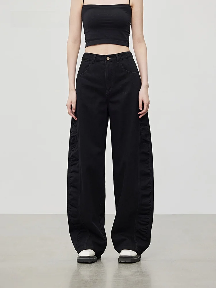XMOOM Autumn New Design Side Folded Wide Leg Straight Jeans Casual Style Natural Waist Cotton Stretch Denim Ladies Jeans
XMOOM Autumn New Design Side Folded Wide Leg Straight Jeans Casual Style Natural Waist Cotton Stretch Denim Ladies Jeans