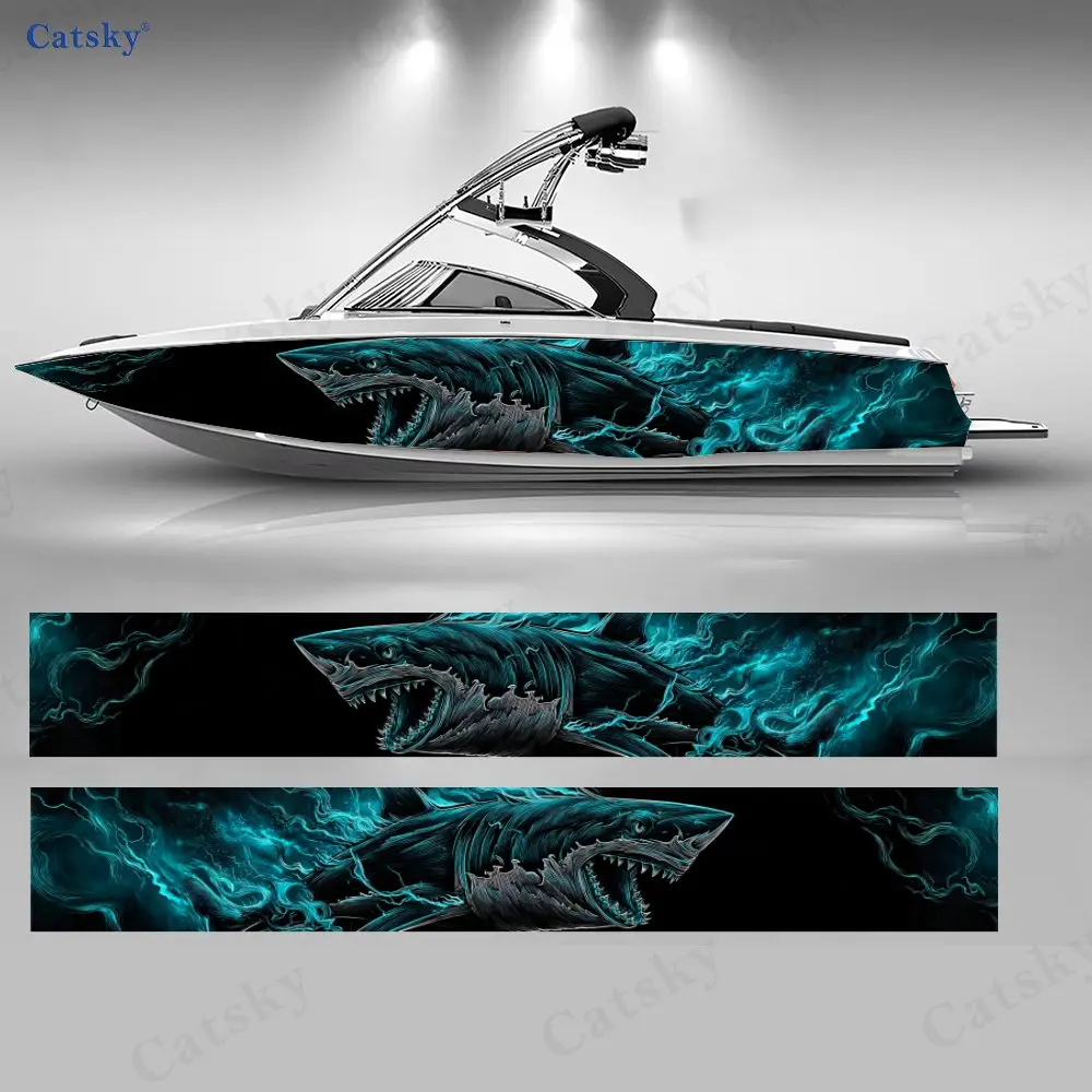 Cyber Giant Shark Boat Stickers, PVC Waterproof Durable Vinyl Wrap Decals for Fishing Boats, Durable and Stylish Design
Cyber Giant Shark Boat Stickers, PVC Waterproof Durable Vinyl Wrap Decals for Fishing Boats, Durable and Stylish Design
