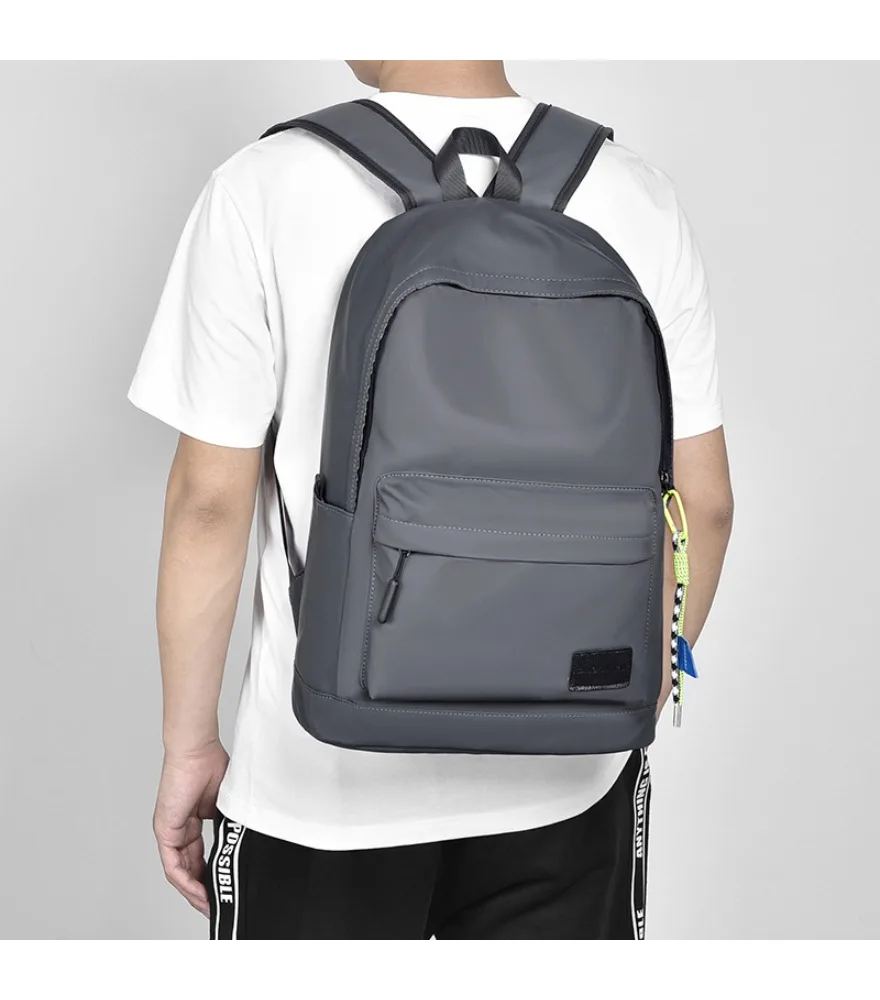 Casual matte black laptop backpack anti-splash soft schoolbag for young people and weekend trips
Casual matte black laptop backpack anti-splash soft schoolbag for young people and weekend trips