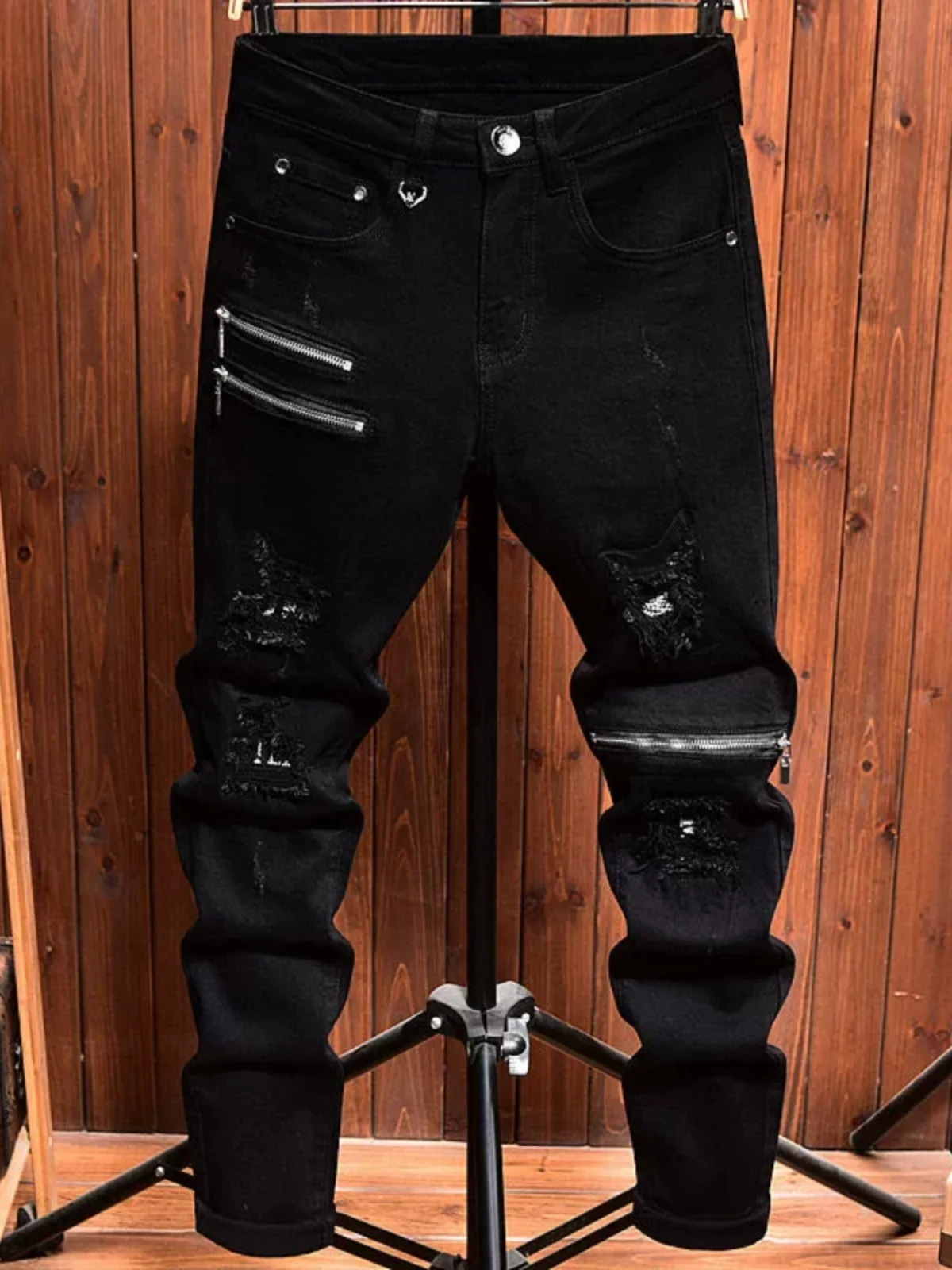 Высококачественные мужские джинсы, весенне-осенние облегающие длинные брюки на молнии, эластичные модные молодежные брюки с отверстиями, повседневная удобная одежда
Высококачественные мужские джинсы, весенне-осенние облегающие длинные брюки на молнии, эластичные модные молодежные брюки с отверстиями, повседневная удобная одежда