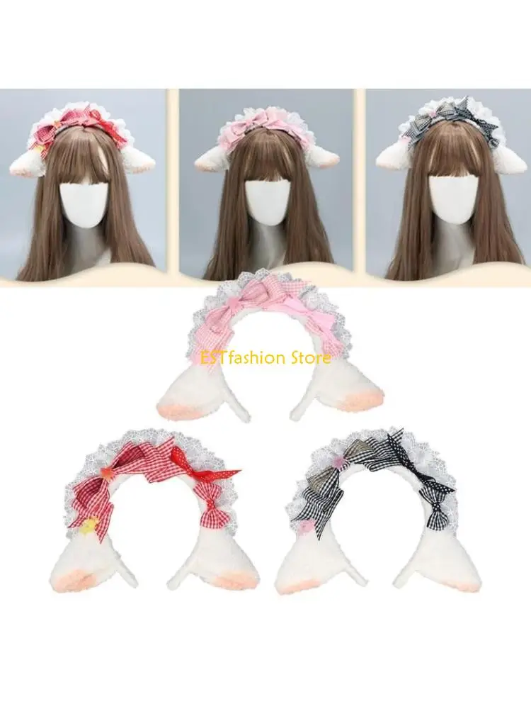 Y5GC Girls Bowknot Sheep Ear Headband with Pleated Lace Cosplay Maid Hair Hoop
Y5GC Girls Bowknot Sheep Ear Headband with Pleated Lace Cosplay Maid Hair Hoop