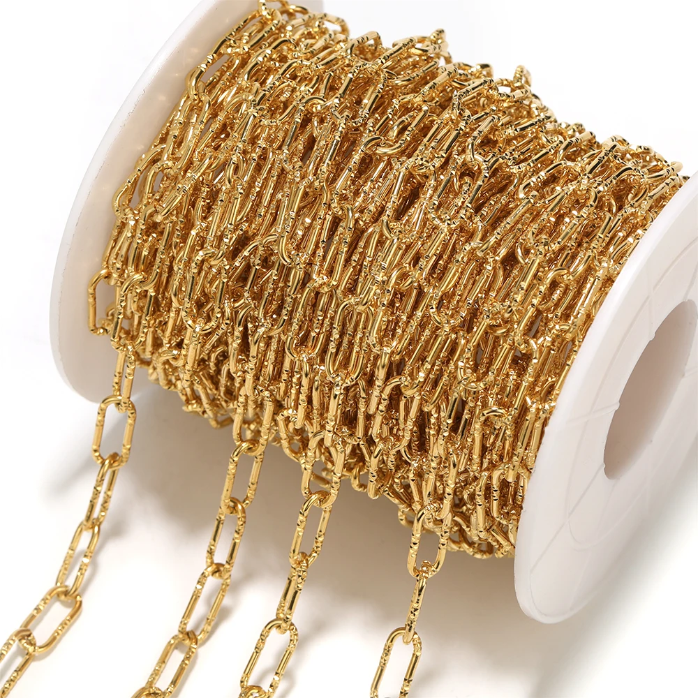 1 Meter Stainless Steel Embossing Texture Paper Clip Chains For Jewelry DIY Oval Cable Chain for Necklace Bracelet Making
1 Meter Stainless Steel Embossing Texture Paper Clip Chains For Jewelry DIY Oval Cable Chain for Necklace Bracelet Making