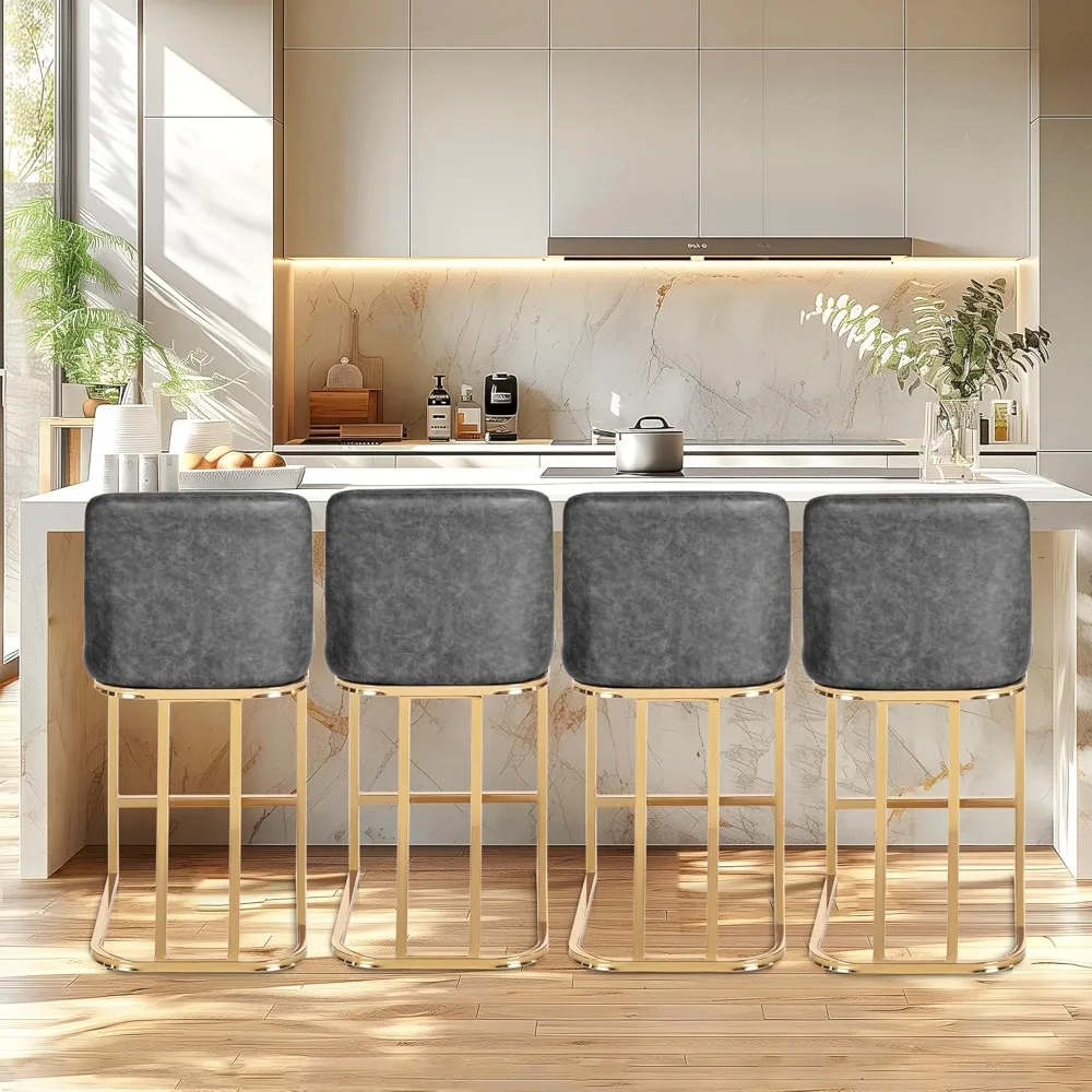 24" Retro Bar Stool, Modern PU Leather Chair with Golden Frame & Backrest for Coffee Shop, Kitchen & Dining
24" Retro Bar Stool, Modern PU Leather Chair with Golden Frame & Backrest for Coffee Shop, Kitchen & Dining