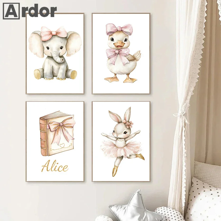 Elephant Ducks Rabbit Animal Nursery Poster And Print Custom Name Canvas Printing Wall Art Pictures Baby Kids Room Decor Cuadros
Elephant Ducks Rabbit Animal Nursery Poster And Print Custom Name Canvas Printing Wall Art Pictures Baby Kids Room Decor Cuadros