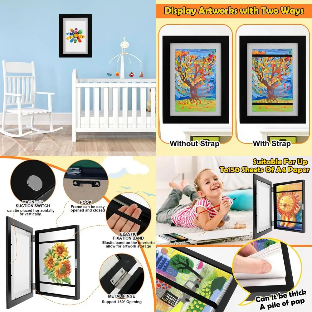 Набор рамок для детских рисунков с фронтальным открытием, 8,5x11 дюймов, вмещает 50-100 работ, черный
Набор рамок для детских рисунков с фронтальным открытием, 8,5x11 дюймов, вмещает 50-100 работ, черный