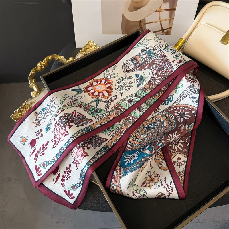 Fashion Skinny Silk Scarf for Women Letter Hair Ribbons Headbands Bandana Female Bag Wrist Wrap Neckerchief Foulard Neck Ties
Fashion Skinny Silk Scarf for Women Letter Hair Ribbons Headbands Bandana Female Bag Wrist Wrap Neckerchief Foulard Neck Ties