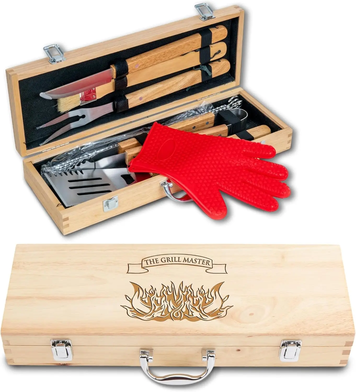 Engraved BBQ Grill Accessories, Strong & Durable Stainless Steel Grill Tools Set, 11 Piece beque Utensils for Backyard
Engraved BBQ Grill Accessories, Strong & Durable Stainless Steel Grill Tools Set, 11 Piece beque Utensils for Backyard
