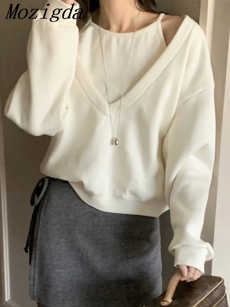 Весенний комплект из двух предметов, жилет на бретелях, женская корейская футболка с v-образным вырезом и длинным рукавом, пуловер с капюшоном, женские костюмы
Весенний комплект из двух предметов, жилет на бретелях, женская корейская футболка с v-образным вырезом и длинным рукавом, пуловер с капюшоном, женские костюмы