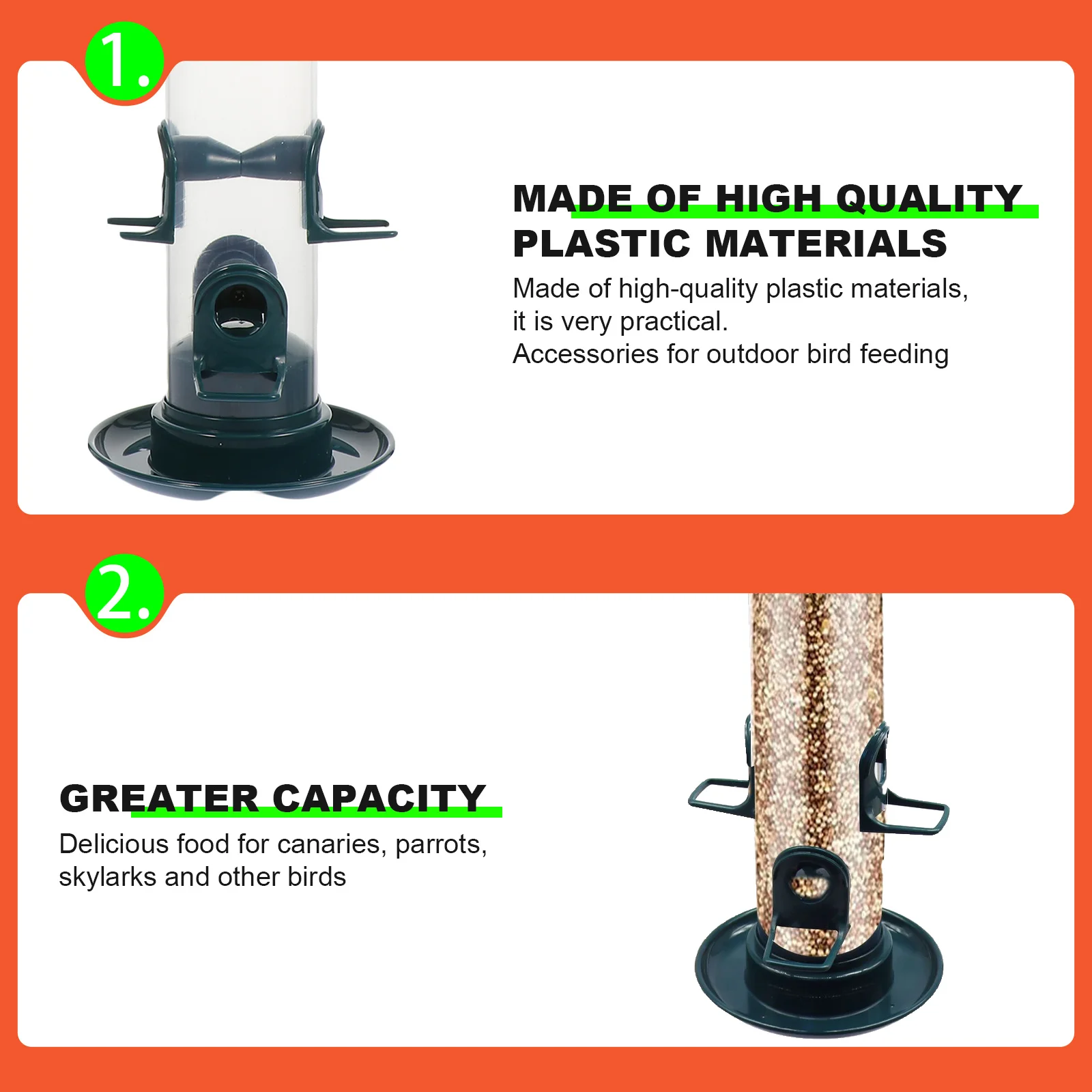 Hanging Bird Feeder Premium Plastic Outdoor Garden Yard Courtyard Feeding Tool for Canary Parrot Lark Small Birds Food Container
Hanging Bird Feeder Premium Plastic Outdoor Garden Yard Courtyard Feeding Tool for Canary Parrot Lark Small Birds Food Container