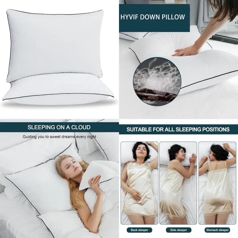 Cotton-Shell Luxury White Down Pillows - Standard Size, 400 Thread Count, Ideal for Side and Stomach Sleepers
Cotton-Shell Luxury White Down Pillows - Standard Size, 400 Thread Count, Ideal for Side and Stomach Sleepers