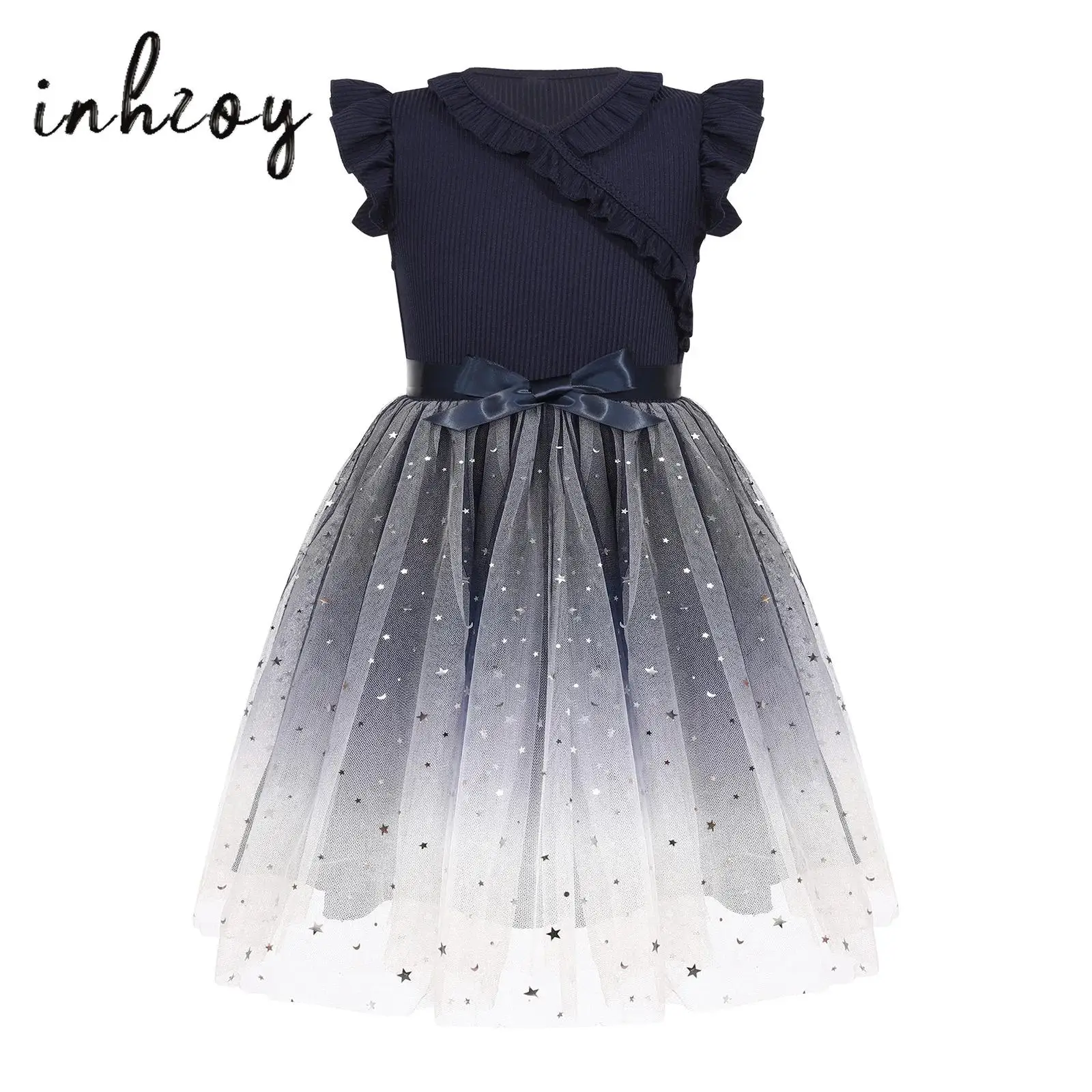 Kids Girls Dress Flutter-Sleeve Ruffles Trim V-Neck Sequined Tulle Dresses for Wedding Birthday Party Princess Dress Dancewear
Kids Girls Dress Flutter-Sleeve Ruffles Trim V-Neck Sequined Tulle Dresses for Wedding Birthday Party Princess Dress Dancewear