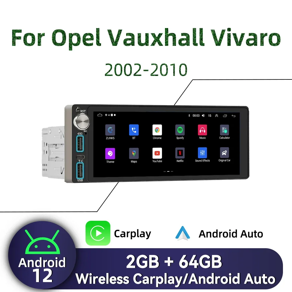 Carplay 6.86" Screen Multimedia 1Din Android Car Radio for Opel Vauxhall Vivaro 2002-2010 Head Unit Autoradio Stereo GPS BT WIFI
Carplay 6.86" Screen Multimedia 1Din Android Car Radio for Opel Vauxhall Vivaro 2002-2010 Head Unit Autoradio Stereo GPS BT WIFI