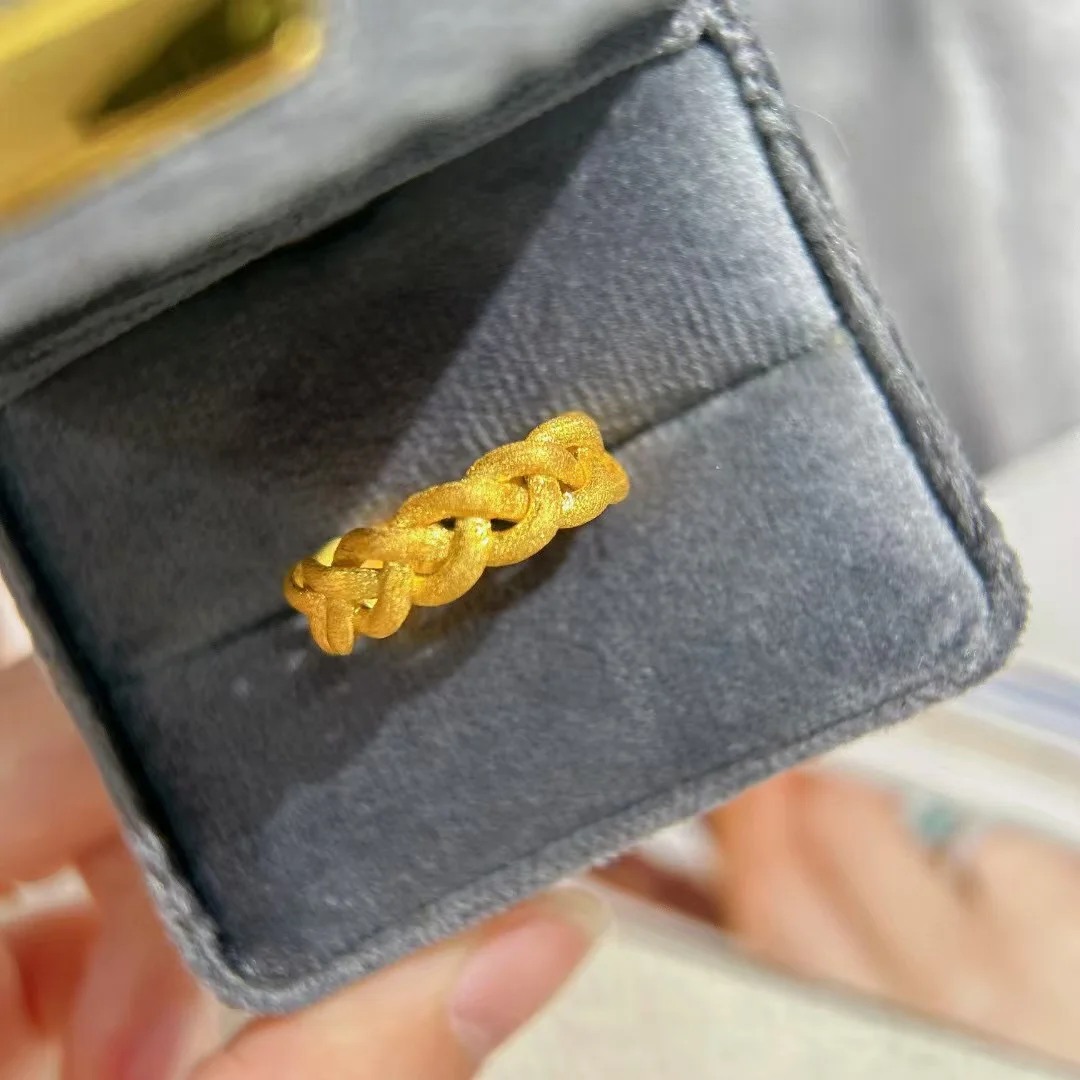 Unisex AU750 Real Gold Plated 925 Silver Knitted Rope Chain Finger Band Filigree Matte Open Ring Vintage Statement Chic Jewelry
Unisex AU750 Real Gold Plated 925 Silver Knitted Rope Chain Finger Band Filigree Matte Open Ring Vintage Statement Chic Jewelry