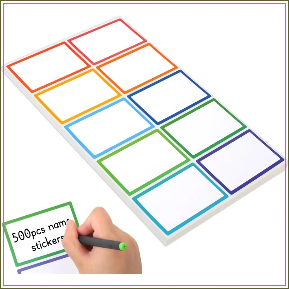 500Pcs Name Labels, 3.5x2.25 inch Blank Nametags, Sticky Tags for Whiteboards Locker Fridge School Office Home 10 Colors
500Pcs Name Labels, 3.5x2.25 inch Blank Nametags, Sticky Tags for Whiteboards Locker Fridge School Office Home 10 Colors