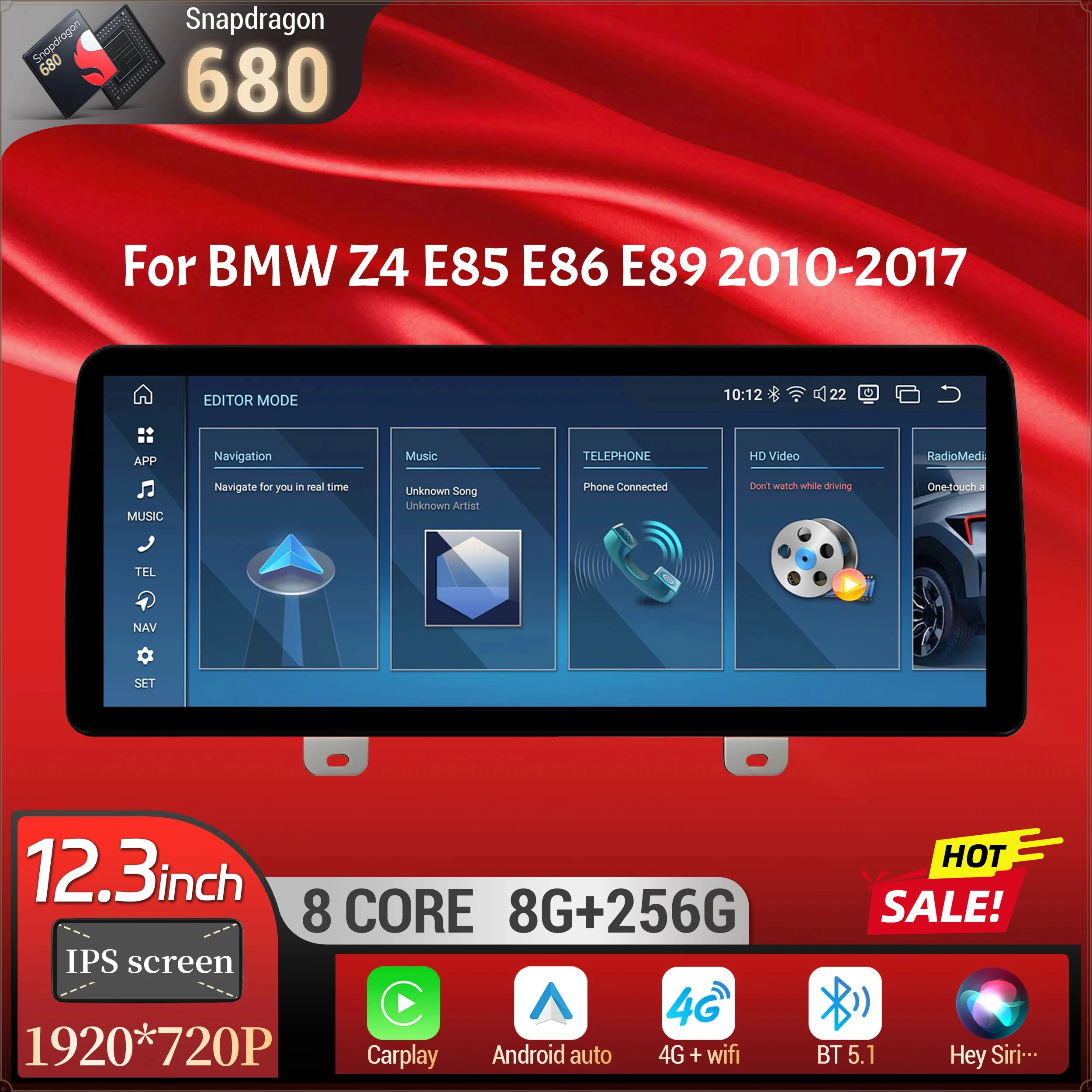 12.3 inch For BMW Z4 E85 E86 E89 2009-2019 4G Android 14 Car Radio Wireless Bluetooth Carplay Head Unit Snapdragon 680 Screen
12.3 inch For BMW Z4 E85 E86 E89 2009-2019 4G Android 14 Car Radio Wireless Bluetooth Carplay Head Unit Snapdragon 680 Screen