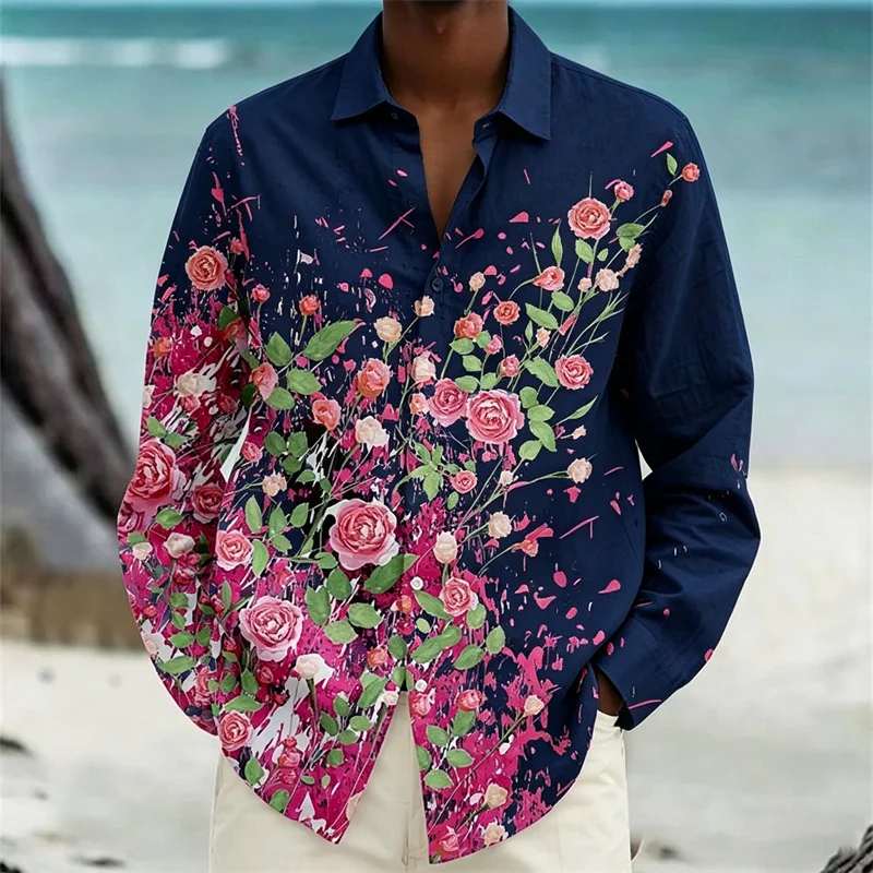 Men's shirt, European and American style, loose fit, rose gradient print design, outdoor casual men's top, Hawaiian shirt
Men's shirt, European and American style, loose fit, rose gradient print design, outdoor casual men's top, Hawaiian shirt