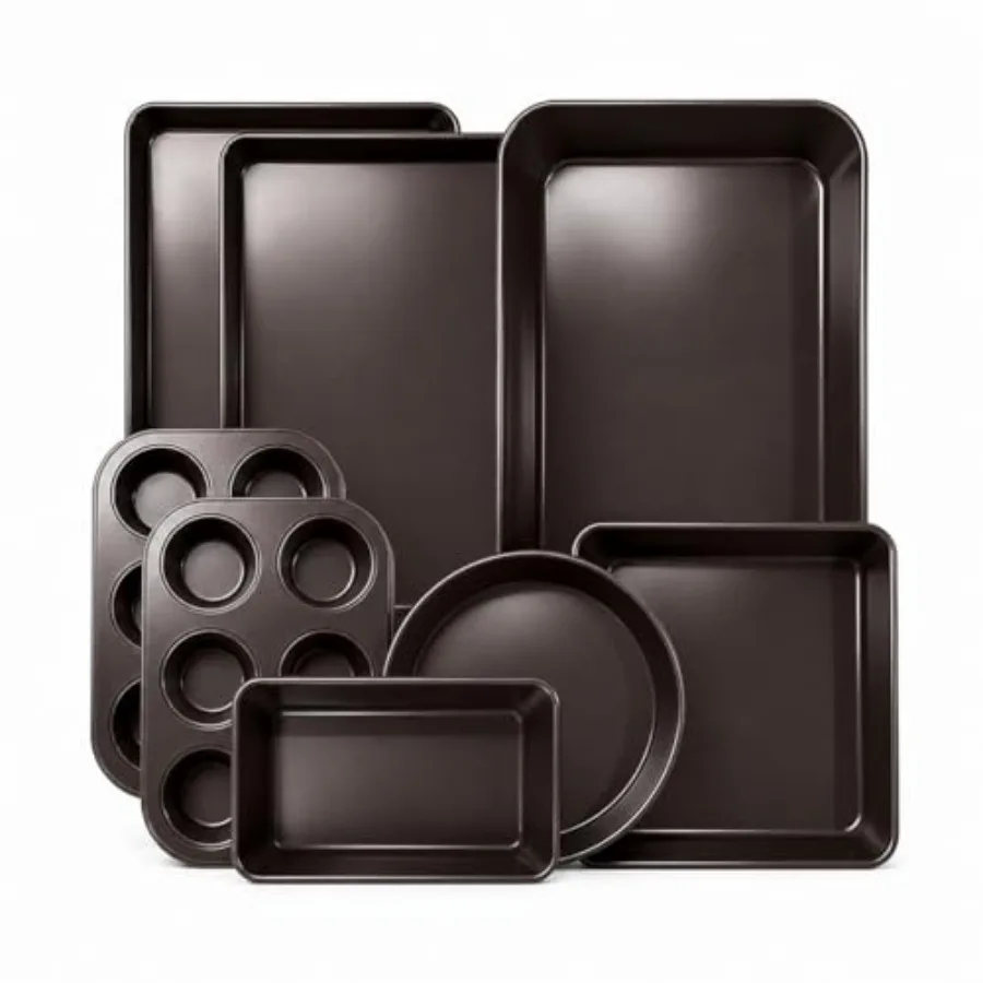 Nonstick Bakeware Set 8 Pcs - Stackable Baking Pan Set, Oven safe 450°F, Carbon Steel Baking Set with Muffin, Loaf, Cookie Shee
Nonstick Bakeware Set 8 Pcs - Stackable Baking Pan Set, Oven safe 450°F, Carbon Steel Baking Set with Muffin, Loaf, Cookie Shee