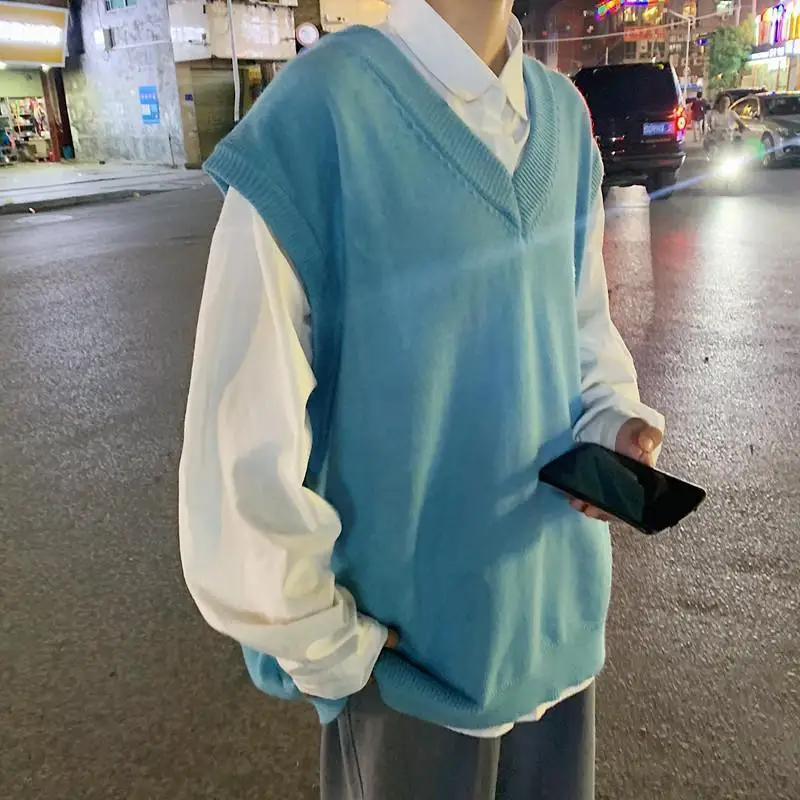 Sweater Vests Men 5XL Korean Preppy Style Knitted Sleeveless V-neck Solid Streetwear Youthful Vitality Simple All-match Tops
Sweater Vests Men 5XL Korean Preppy Style Knitted Sleeveless V-neck Solid Streetwear Youthful Vitality Simple All-match Tops