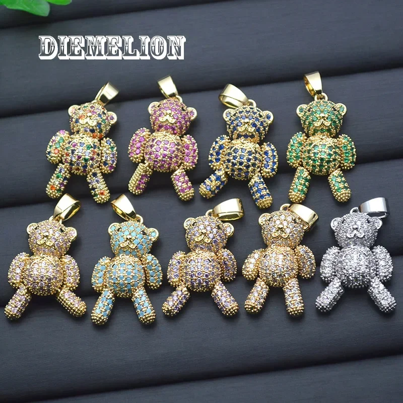 Wholesale 5Pcs Full Paved Colorful CZ Big Bear Charms Copper Gold/Silver Color Animal Pendants for Jewelry Making Supplies
Wholesale 5Pcs Full Paved Colorful CZ Big Bear Charms Copper Gold/Silver Color Animal Pendants for Jewelry Making Supplies