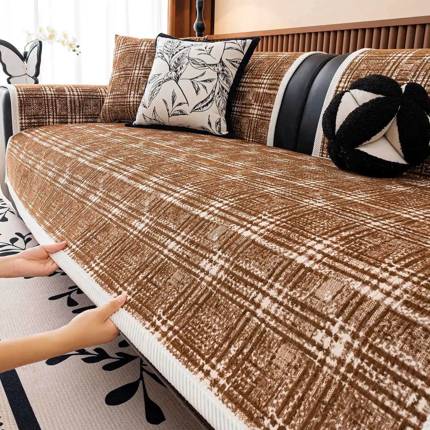 New Straight Leather Sofa Cover Cloth Towel Fixed Anti Slip One-piece Sofa Cushion Modern Light Luxury All Year Round Universal
New Straight Leather Sofa Cover Cloth Towel Fixed Anti Slip One-piece Sofa Cushion Modern Light Luxury All Year Round Universal