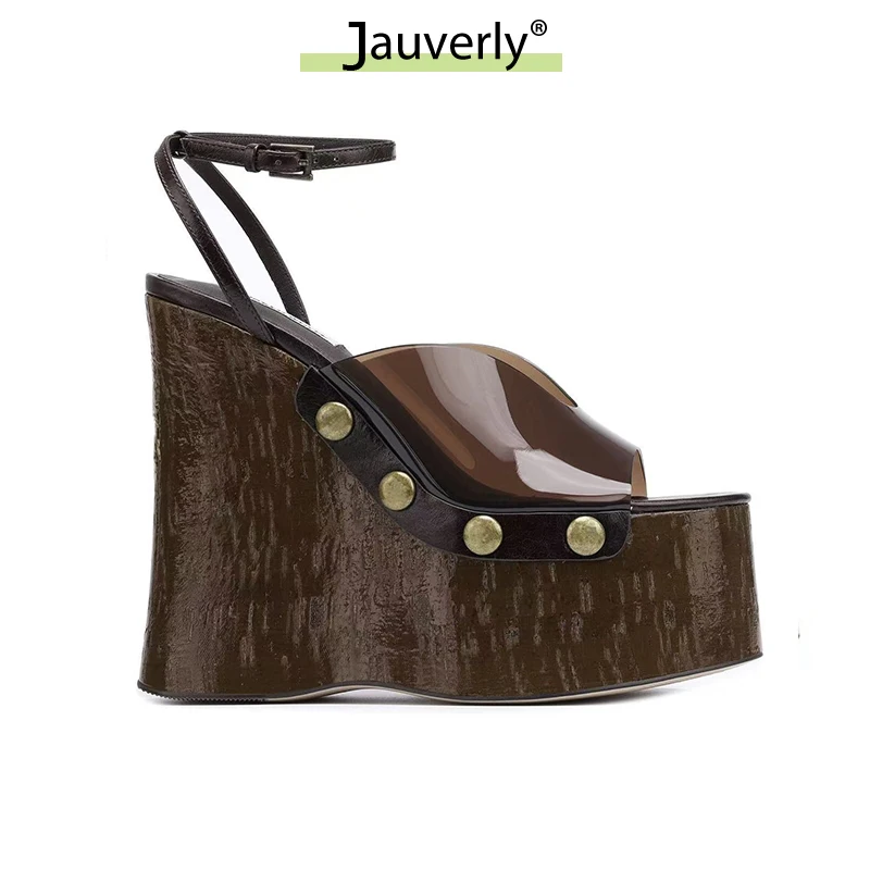 Luxury Fashion Sponge Cake Thick-soled Wood Grain Waterproof Platform Fashion Fishnet Metal Rivets Plus Size Women's Sandals2026
Luxury Fashion Sponge Cake Thick-soled Wood Grain Waterproof Platform Fashion Fishnet Metal Rivets Plus Size Women's Sandals2026