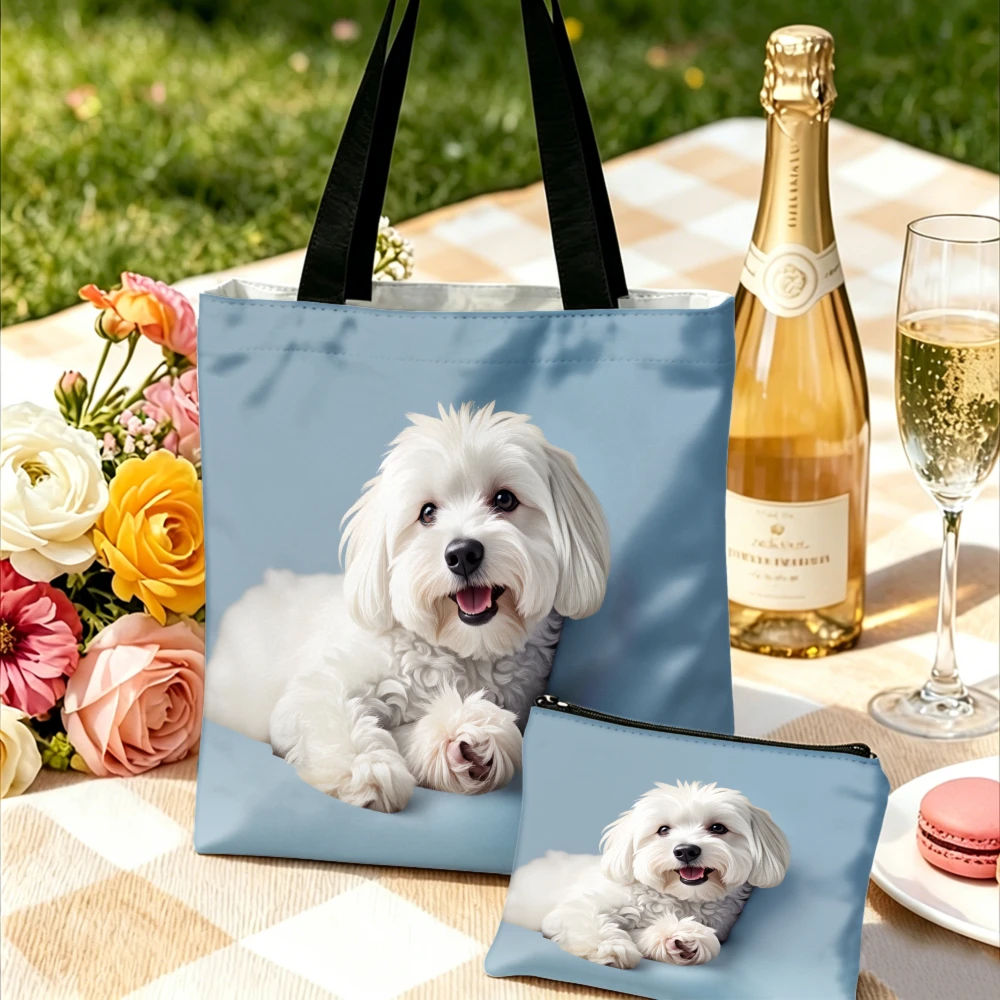 1/2pc Handbag Blue White Dog Pattern Tote Bags And Makeup Bag Combination Pet Lover Gift For Women And Girls Portable Pouch
1/2pc Handbag Blue White Dog Pattern Tote Bags And Makeup Bag Combination Pet Lover Gift For Women And Girls Portable Pouch