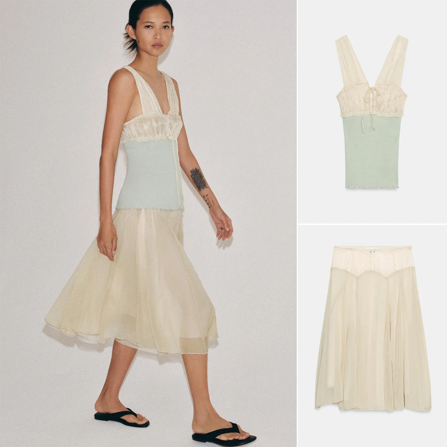 V-Neck Lace Patchwork Midi Skirt with Shoulder Straps High Waist Color Block Fashion Set Short Sleeve Spring Women's Outfit
V-Neck Lace Patchwork Midi Skirt with Shoulder Straps High Waist Color Block Fashion Set Short Sleeve Spring Women's Outfit