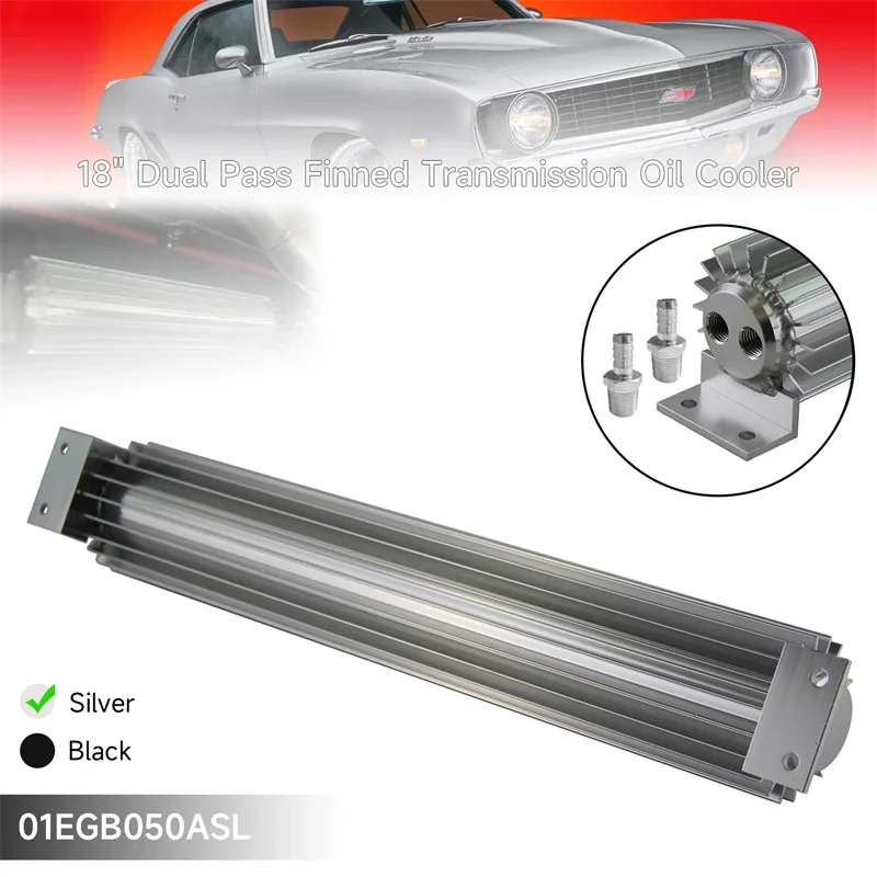 Black/Silver Universal 18'' Aluminum Dual Pass Heat Sink Cooler W/Fittings For Chevy 350 SBC BBC Ford Mopar SBB
Black/Silver Universal 18'' Aluminum Dual Pass Heat Sink Cooler W/Fittings For Chevy 350 SBC BBC Ford Mopar SBB