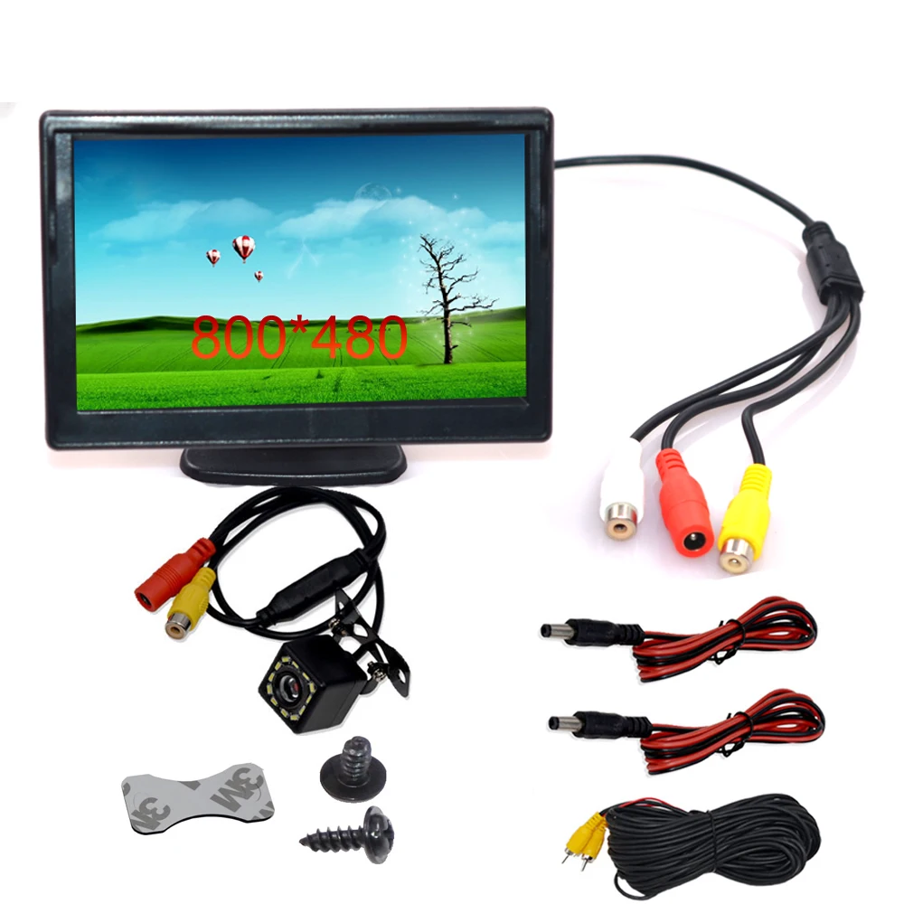 Car Parking Reverse Rear View Camera CCD HD 12LED with 5 Inch Monitor TFT LCD Digital 16:9 Screen 2 Way Video Input
Car Parking Reverse Rear View Camera CCD HD 12LED with 5 Inch Monitor TFT LCD Digital 16:9 Screen 2 Way Video Input