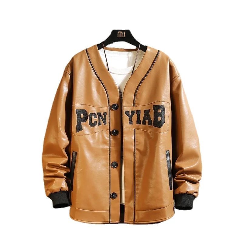 American Retro Letter Embroidery PU Leather Jacket for Men and Women Hip Pop Streetwear V-neck Baseball Uniform Jackets Men
American Retro Letter Embroidery PU Leather Jacket for Men and Women Hip Pop Streetwear V-neck Baseball Uniform Jackets Men