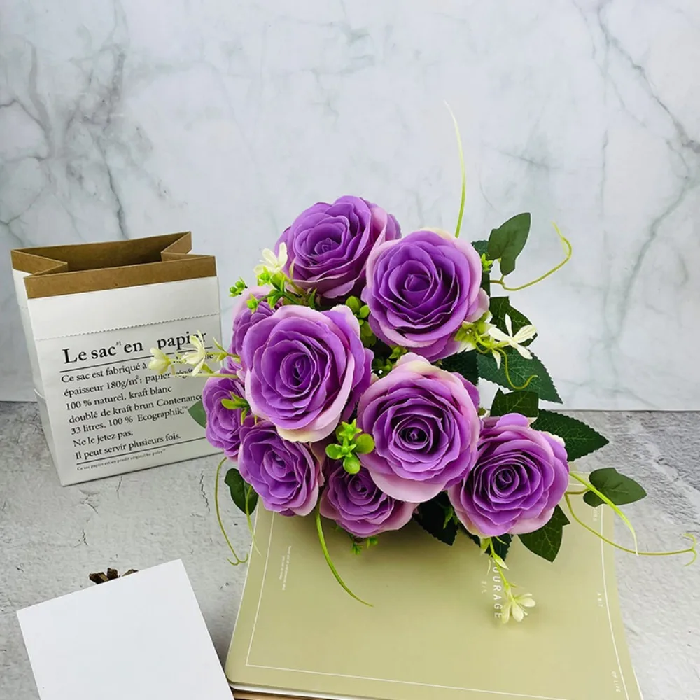 1pc 9 Head Silk Rose Artificial Flower Bridal Handheld Flowers Home Decoration Marrige Accessories
1pc 9 Head Silk Rose Artificial Flower Bridal Handheld Flowers Home Decoration Marrige Accessories