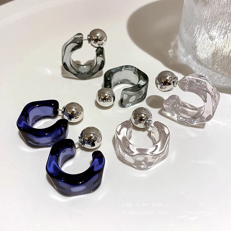 New Acrylic C Shape Earrings for Women Metal Bean Double Layer Drop Earrings Party Gift Trendy Jewelry White Blue Grey
New Acrylic C Shape Earrings for Women Metal Bean Double Layer Drop Earrings Party Gift Trendy Jewelry White Blue Grey