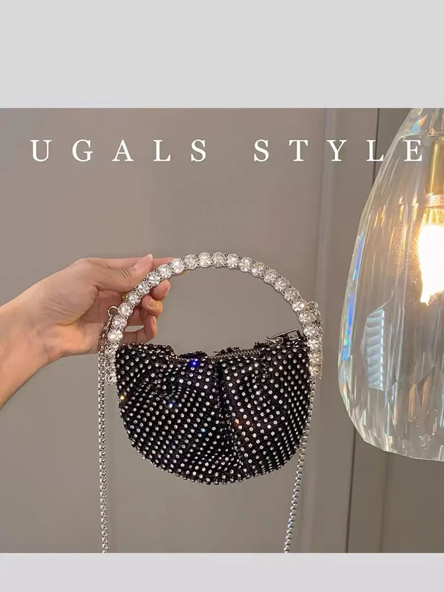 Luxury Metal Ring Handle Mini Bag Women's Handbag Glitter Rhinestone Diamond Evening Bag Wedding Party Clutch Purse Shoulder Bag
Luxury Metal Ring Handle Mini Bag Women's Handbag Glitter Rhinestone Diamond Evening Bag Wedding Party Clutch Purse Shoulder Bag